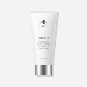 BioCalm exfoliating scrub for sensitive skin with soothing ingredients.