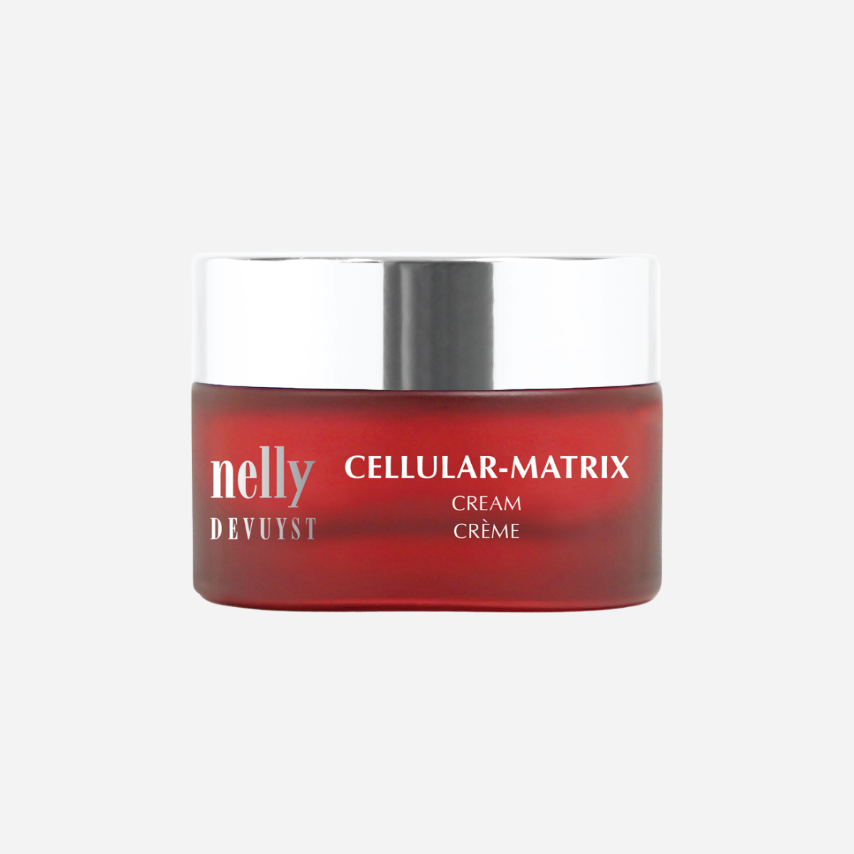 Cellular Matrix Cream in an elegant jar, designed for dry and mature skin, showcasing its rich anti-aging formulation against a calming backdrop.