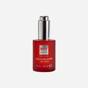 Cellular-Matrix Oil in a sleek bottle, designed for anti-aging and skin rejuvenation, displayed against a natural backdrop to highlight its nourishing ingredients.