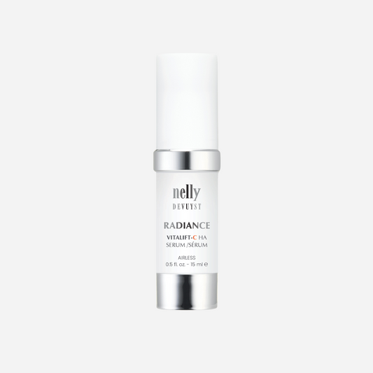 Radiance VitaLift-C HA Serum in an elegant bottle, designed to rejuvenate and brighten dull skin for a radiant complexion.