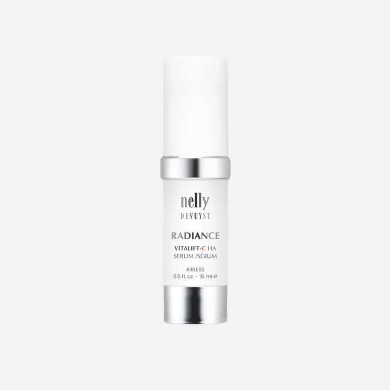 Radiance VitaLift-C HA Serum in an elegant bottle, designed to rejuvenate and brighten dull skin for a radiant complexion.